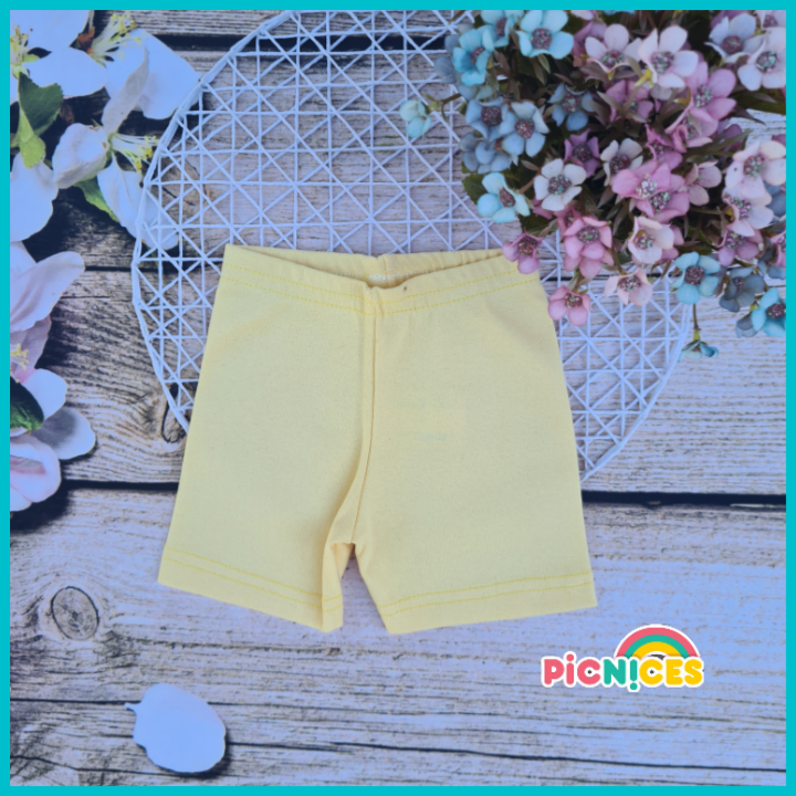 Shorts Cotton Cliclista Liso Arte Basica Cor Amarelo Tamanho 2